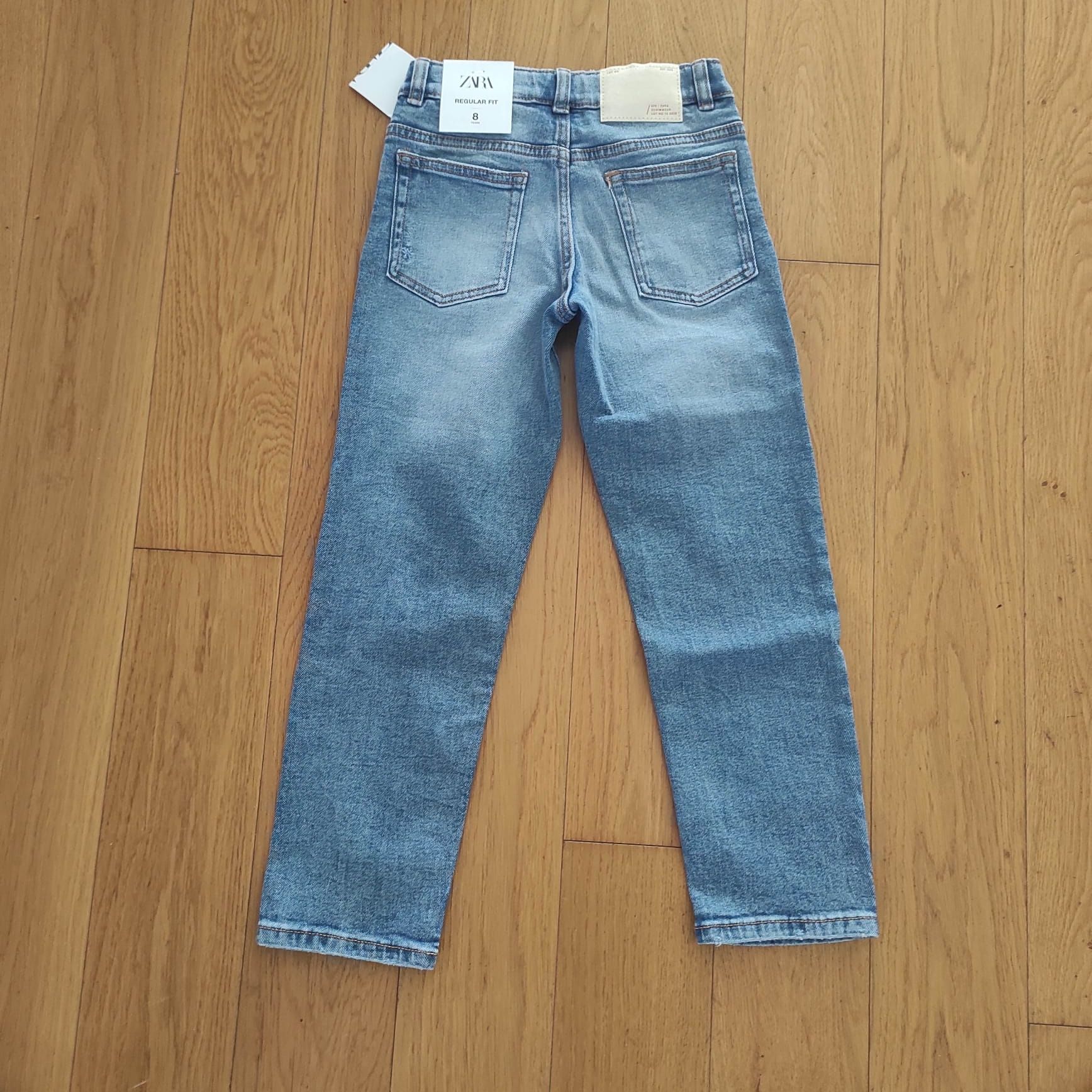 134 NOWE Zara jeansy proste niebieskie regular fit spodnie jeansowe