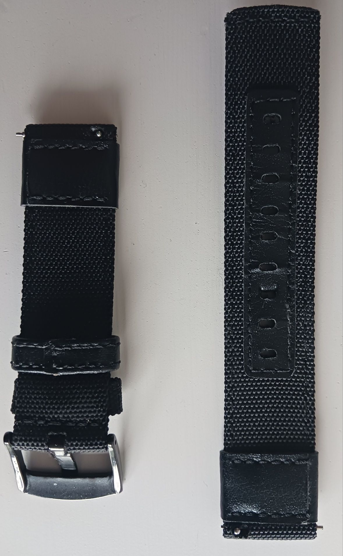 Bracelete preta nylon/canvas 22 mm