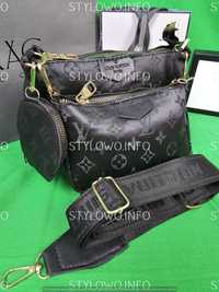 Torebka damska Louis vuitton torba 3in1 monogram czarna lv logowana