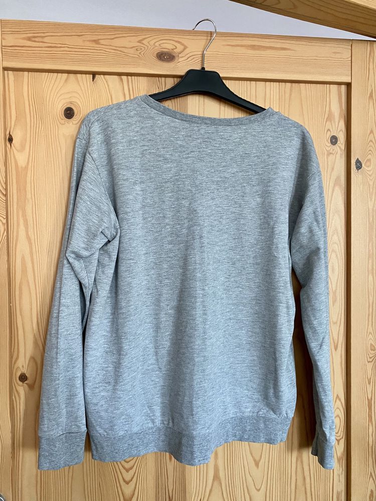 Lekka szara bluza H&M z napisem For Real