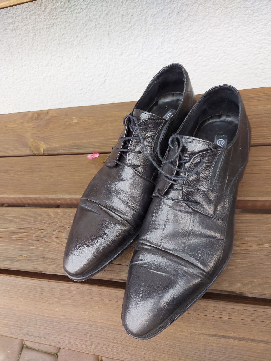 Eleganckie buty pantofle męskie półbuty 40