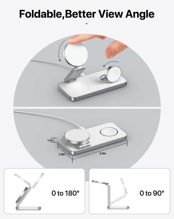 KEEPRO Bezprzewodowa ładowarka, stacja ładująca 3 w 1 do Apple