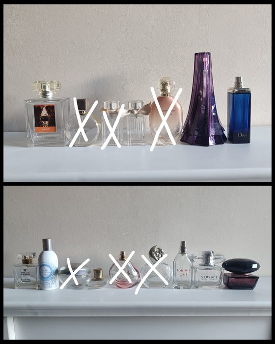 Flakony butelki po perfumach - zestaw nr 3 - 10 sztuk