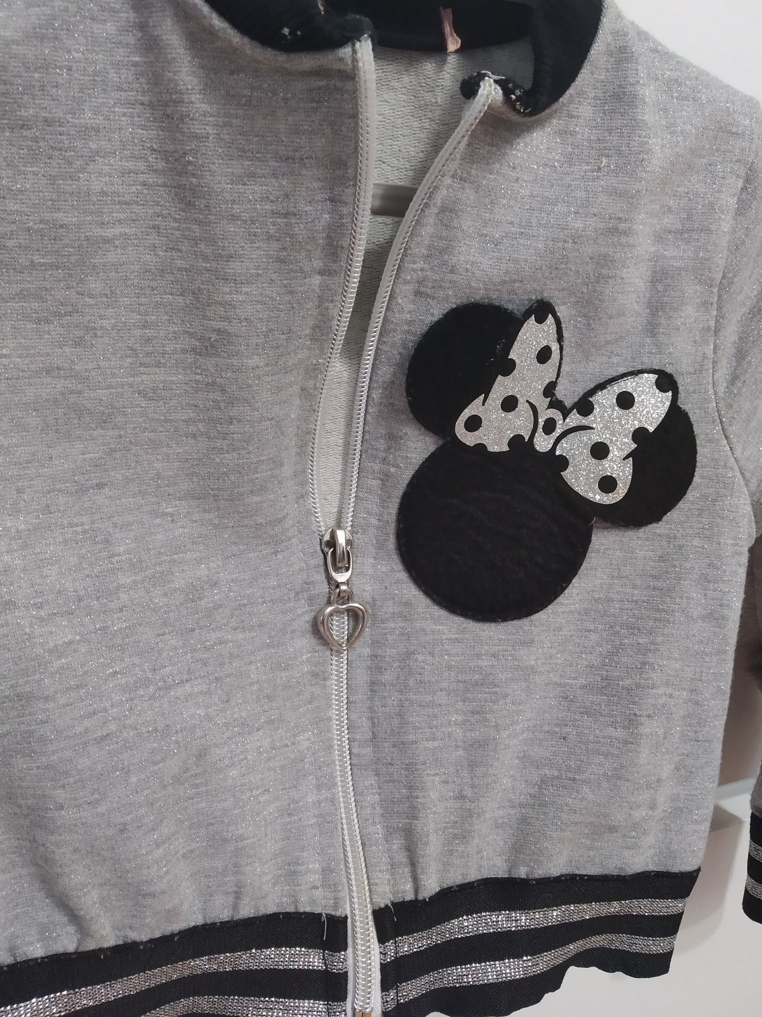 Bluza zapinana myszka Minnie siwa 68 cm 74 cm