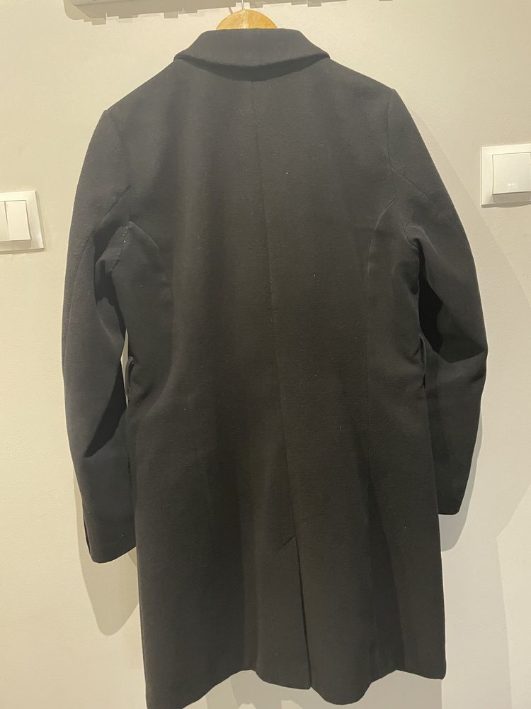 Czarny płaszcz płaszczyk damski HM r. 44 XL jak nowy