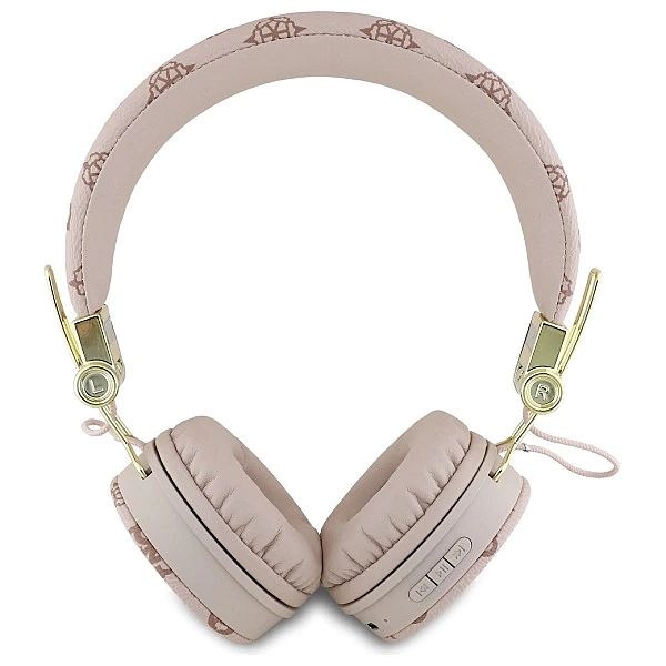 Słuchawki nauszne Bluetooth Guess Peony Script Round Shape ENC - brązo