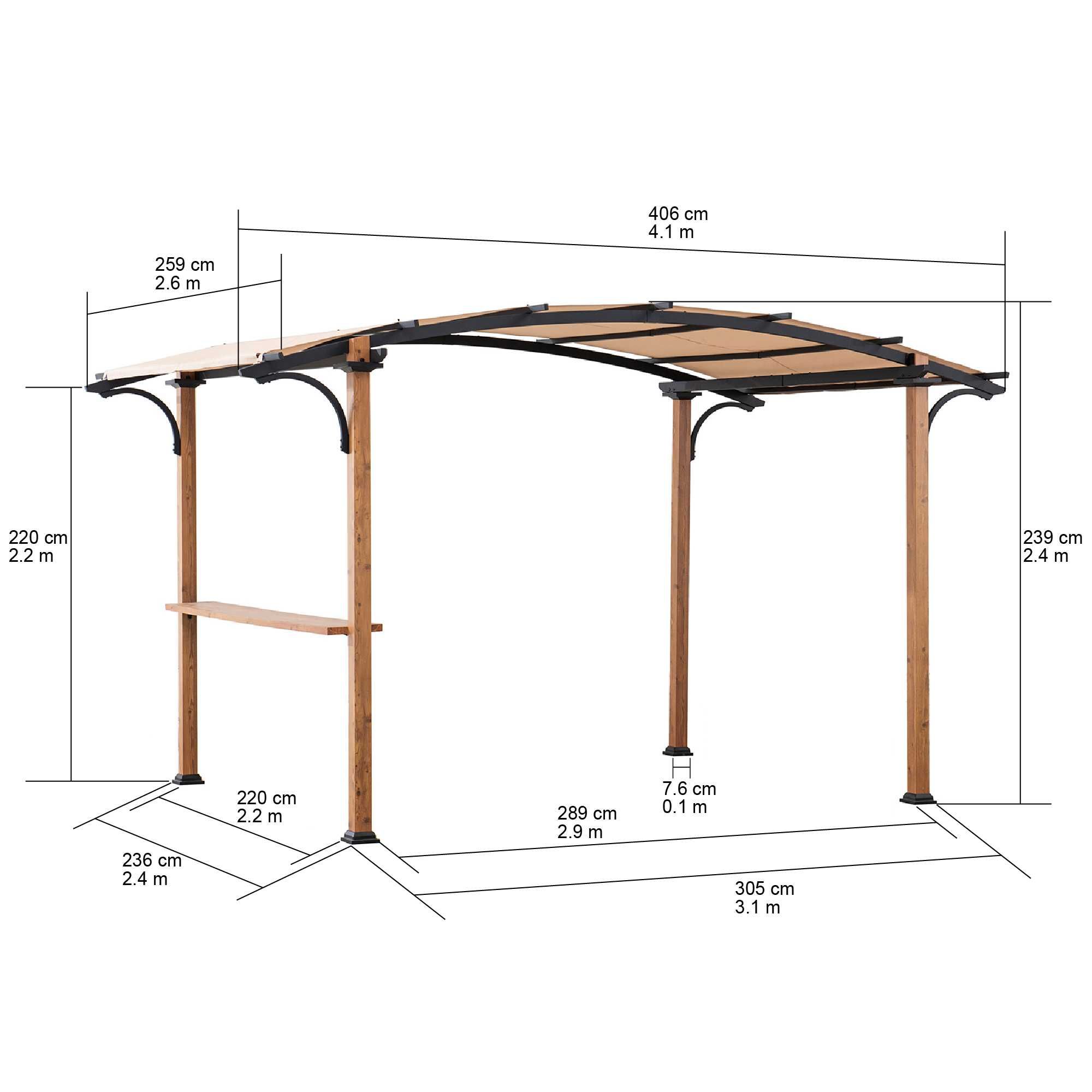 Pergola tarasowa 2,5 x 4m drewniana altana wiata namiot pawilon altana