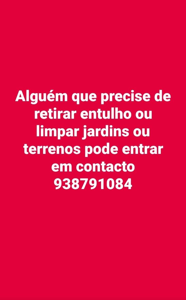 Faço demolições e cargas de entulho e limpeza de terrenos e jardins