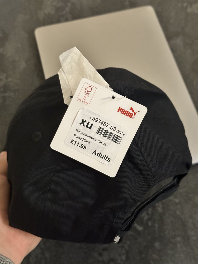 Оригінал. Кепка Puma. Бейсболка пума оригинал. Чорна.