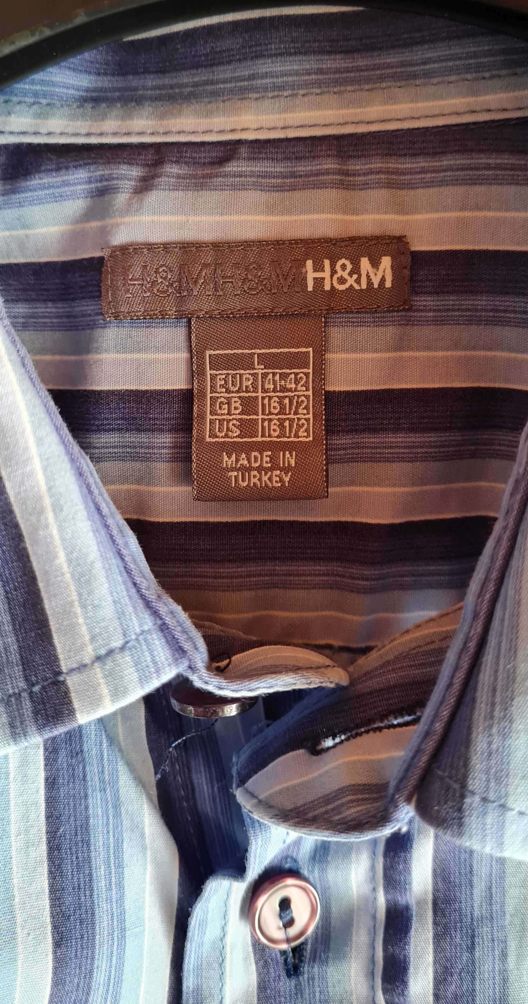 Niebieska koszula w paski H&M roz. L