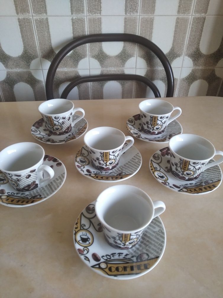 Conjunto de 6 chávenas de café