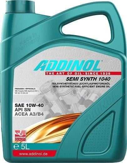 Моторное полусинтетическое масло Addinol 10w40 1/4/5л