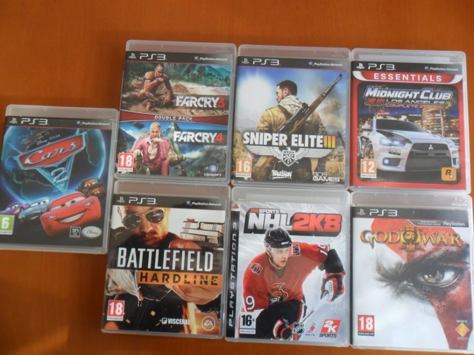 NHL2K8, Far Cry 3 e 4, Cars, Battlefield Hardline, Red Dead para a PS3