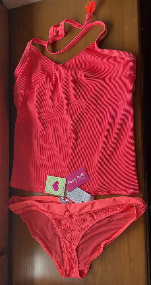 Bravissimo Lombok neon koral top tankini 38FF 85FF 85G + figi Curvy Ka