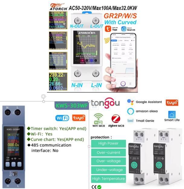 Розумний wi-fi лічильник електроенергії з функцією реле напруги tongou
