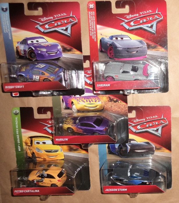 3 resoraki auta cars 3: bobby swift, jackson storm, petro cartalina