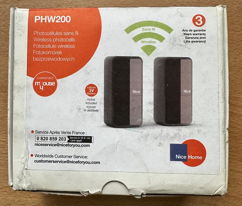 Fotokomórki bezprzewodowe NICE PHW200 MHouse