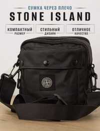 Сумка крос-боді месенджер чоловіча Stone Island Чорна (Nois)20472