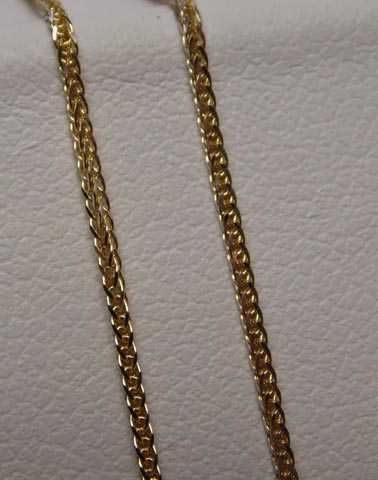 Złoty dwukolorowy łańcuszek lisi ogon 45 cm. 1 mm.