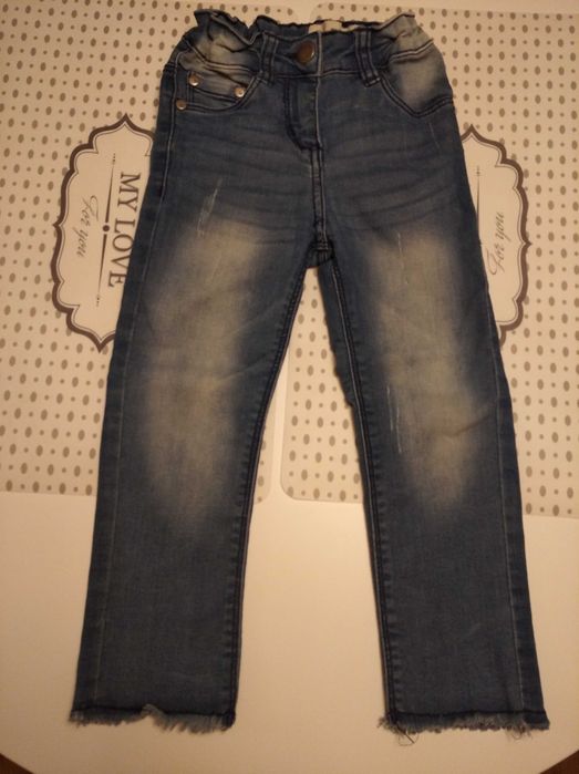 Spodnie dżinsy jeans 98 skinny Lupilu przetarcia rurki