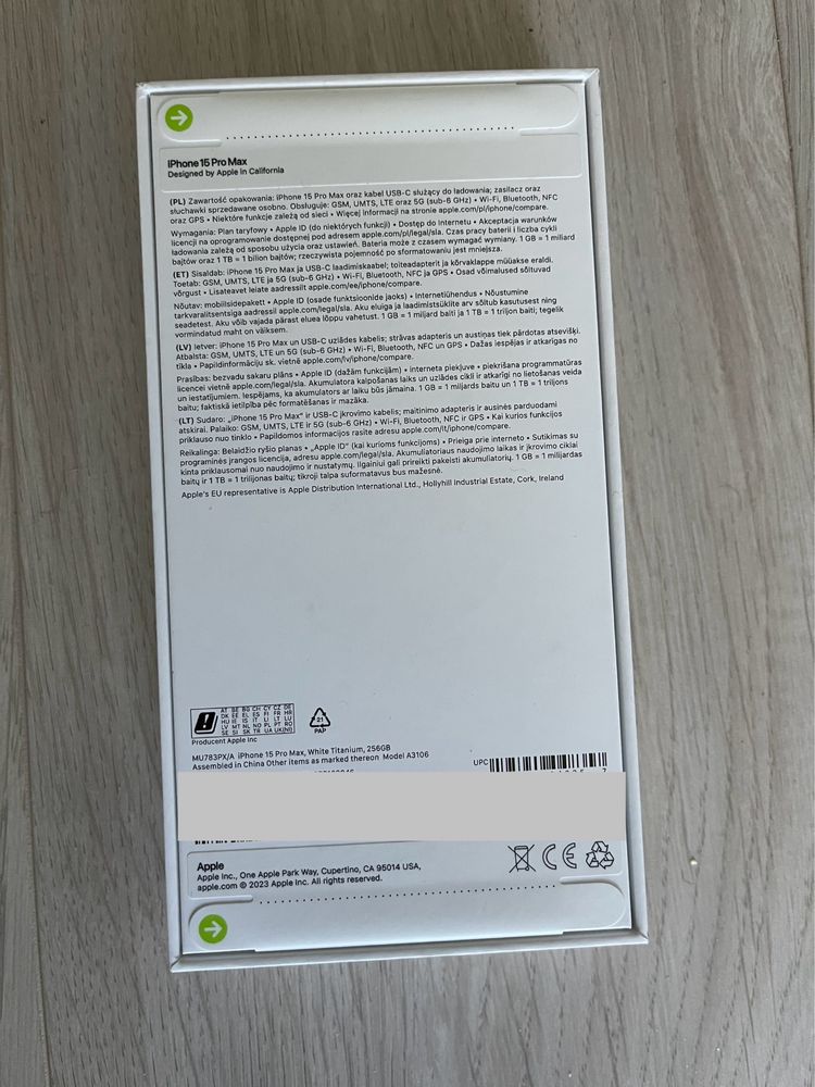 Nowy zaplombowany iPhone 15 Pro Max 256 GB Biały (Polska dystrybucja)