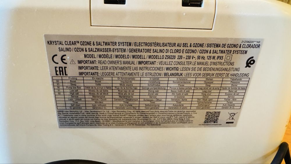 Elektrolizer soli z ozonatorem Intex ZS 6220