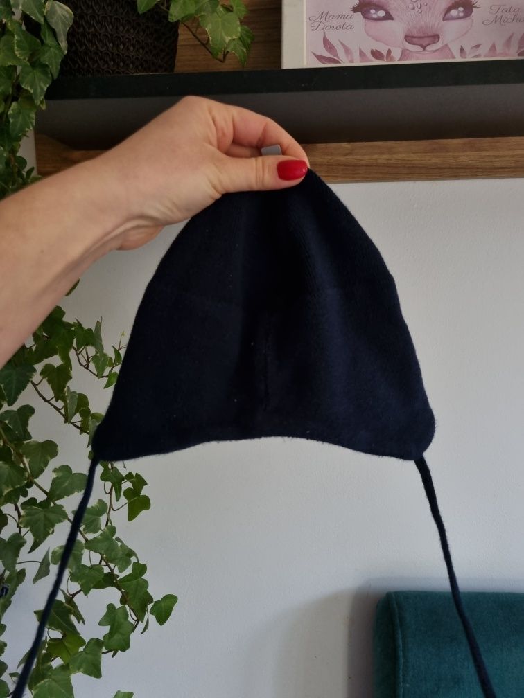 Bawełniana czapka Reima r 46 cm ciepła bawełniana z troczkami na wiosn