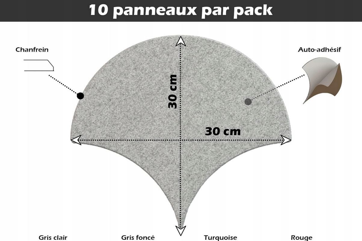 Samoprzylepne Panele Akustyczne 10 Sztuk 30x30x0,9 ciemoszary szare sz