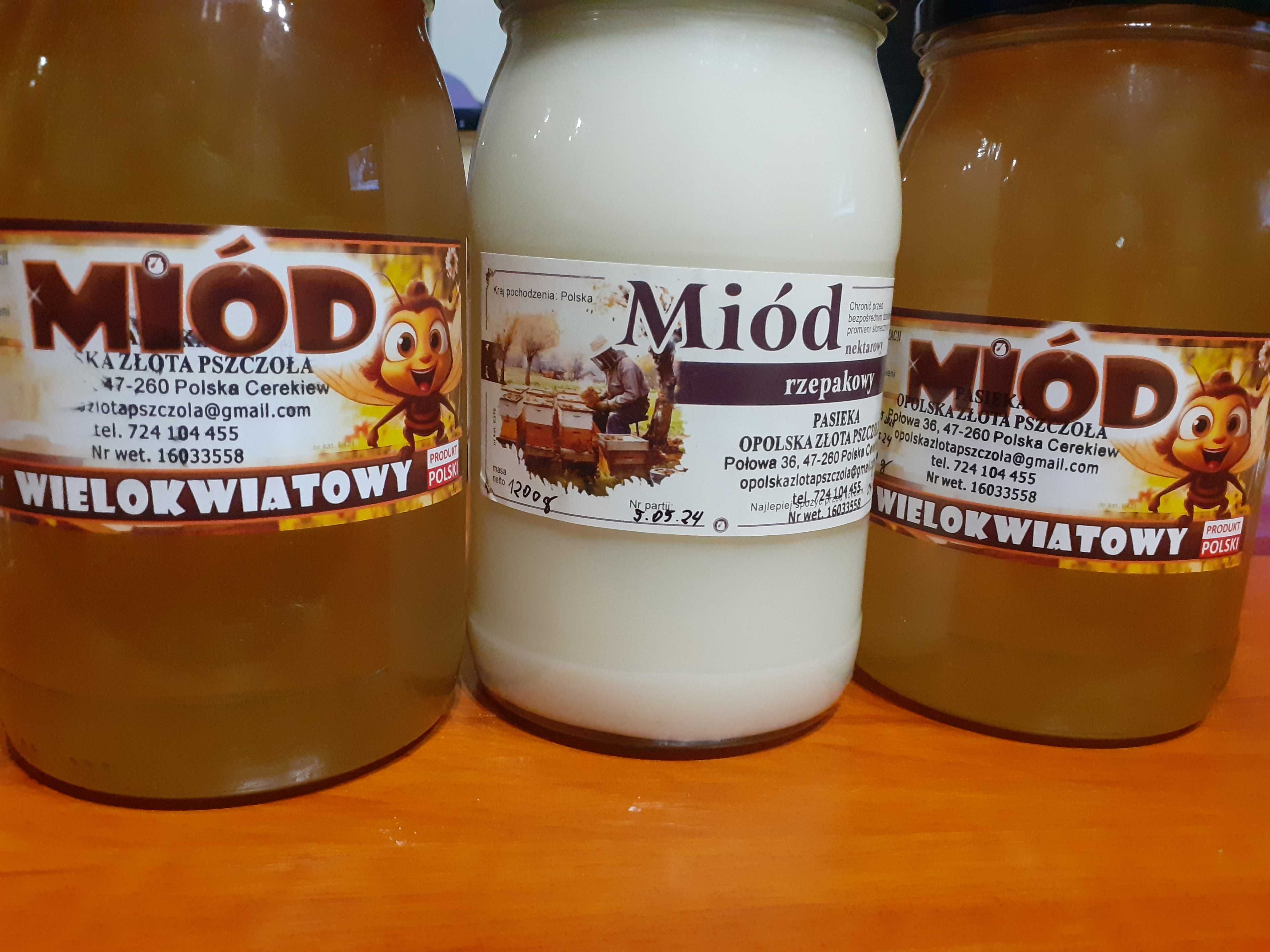 Miód 2025 akacja, wielokwiat z pasieki ,,Opolska Złota Pszczoła,,