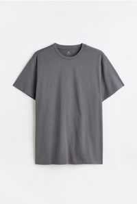 Серая мужская Брендовая  футболка H&M