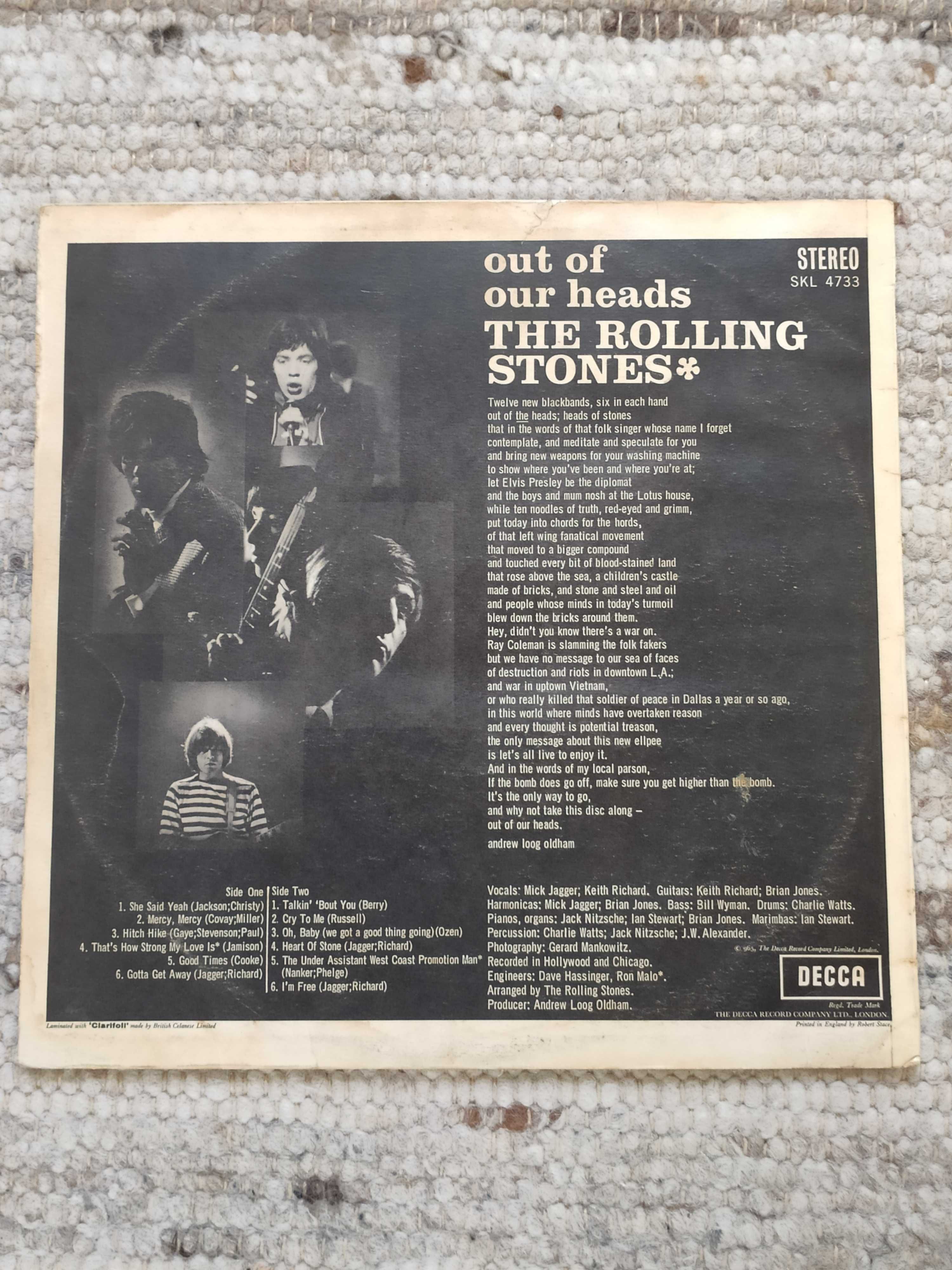 The Rolling Stones LP Out Of Our Heads, 1. wyd. ang. 1965, winyl