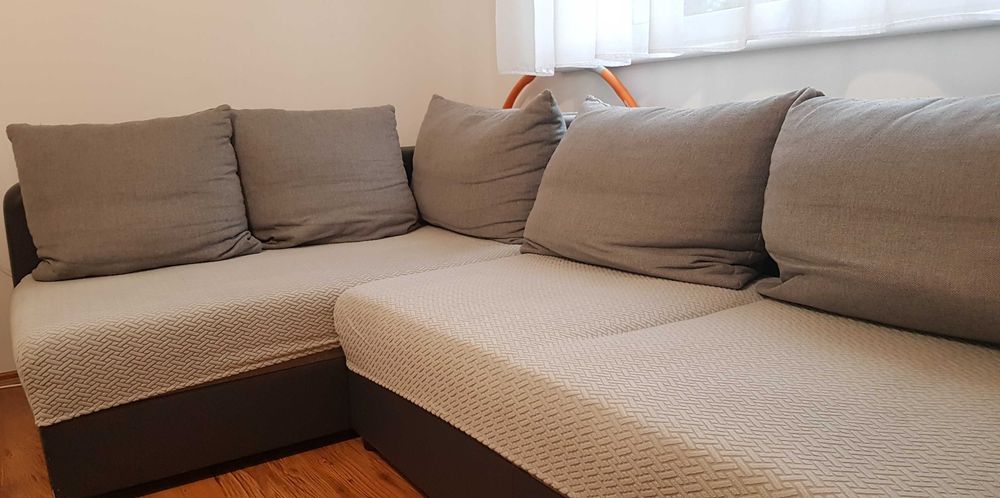 Rogówka, Sofa rozkładana, z funkcją spania, szara, Agata Meble