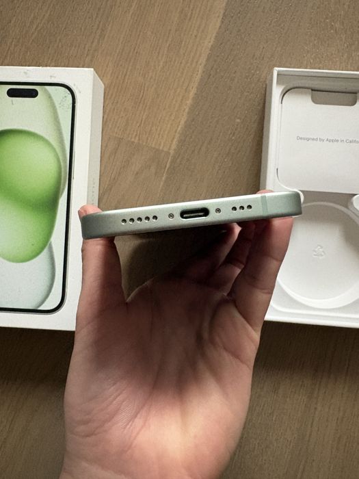  Iphone 15 zielony 128Gb komplet pudełko 86% Bateria Gliwice Bez Rat