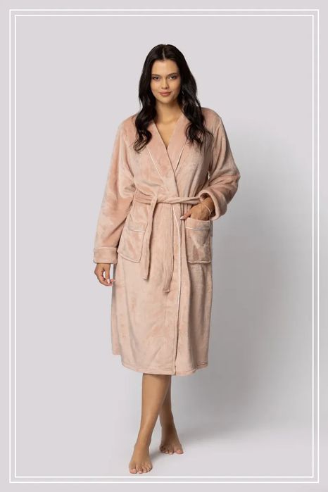 Szlafrok Damski PLUS SIZE COMFY LIGHT PINK Rozmiar: 2XL/3XL