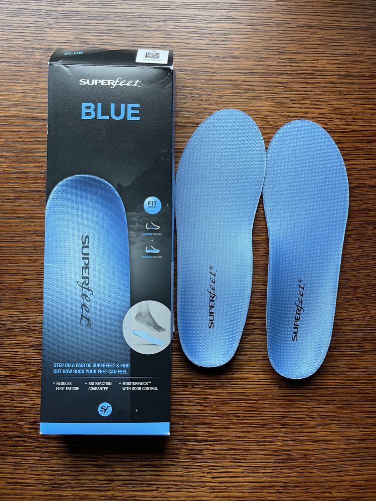 NOWE wkładki narciarskie SUPERFEET Blue niebieskie rozmiar C 37-38,5