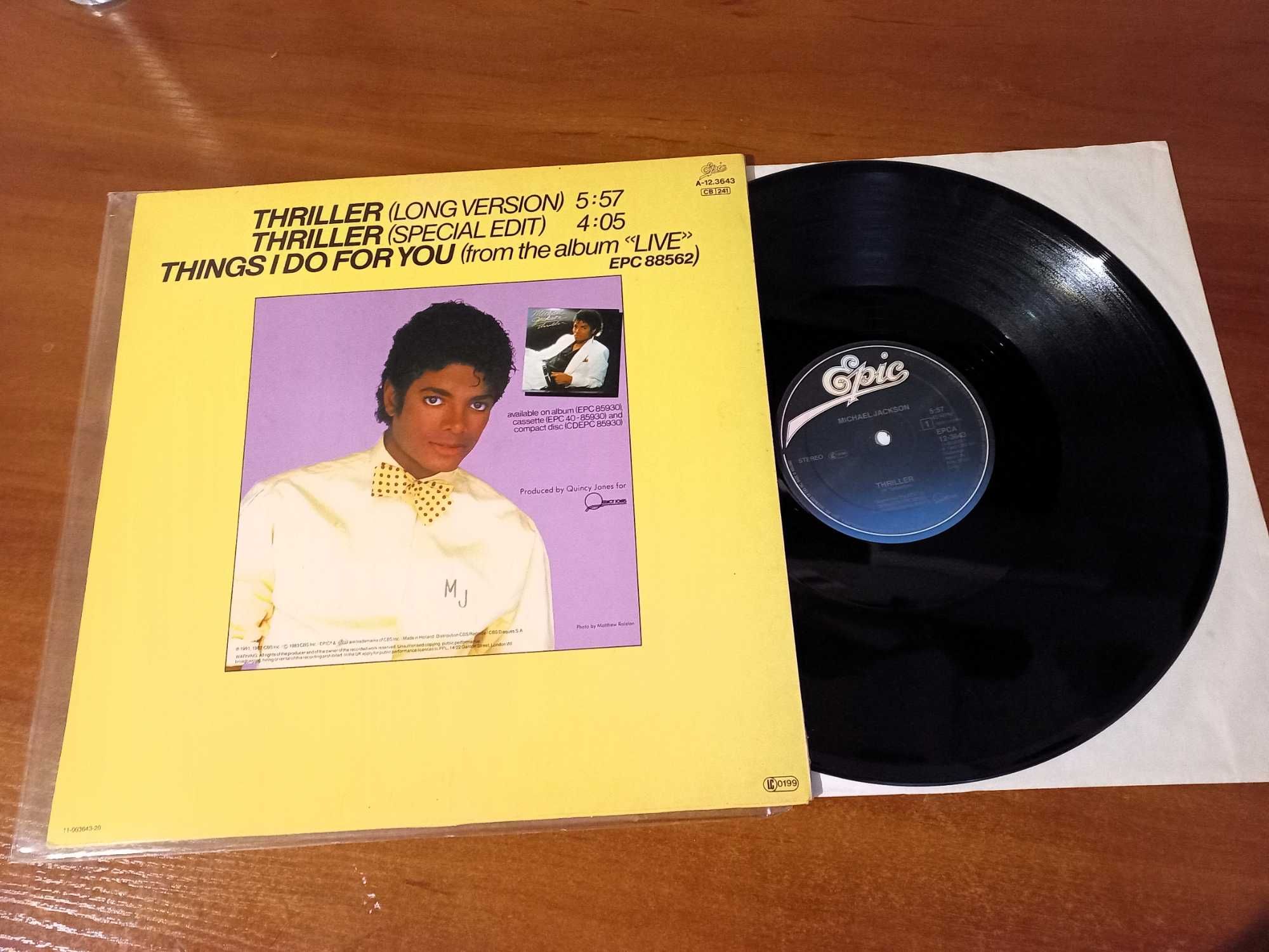 Michael Jackson – Thriller Vinyl, 12", 45 RPM, Maxi-Single, Stereo