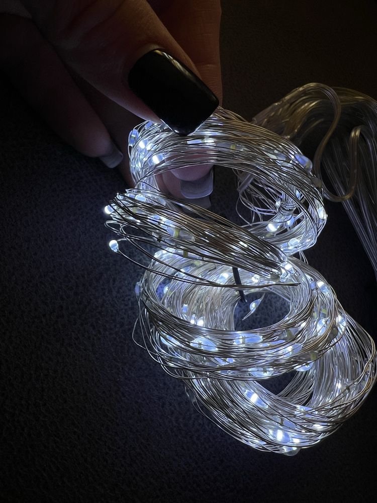 Гірлянда штора біла 3х3 від USB з пультом