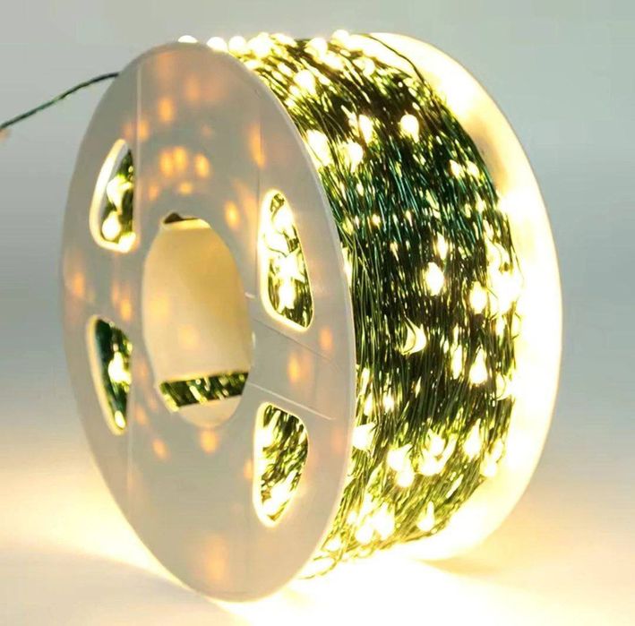 Гирлянда Роса на елку Желтая с USB, Новогодняя гирлянда 40 метров