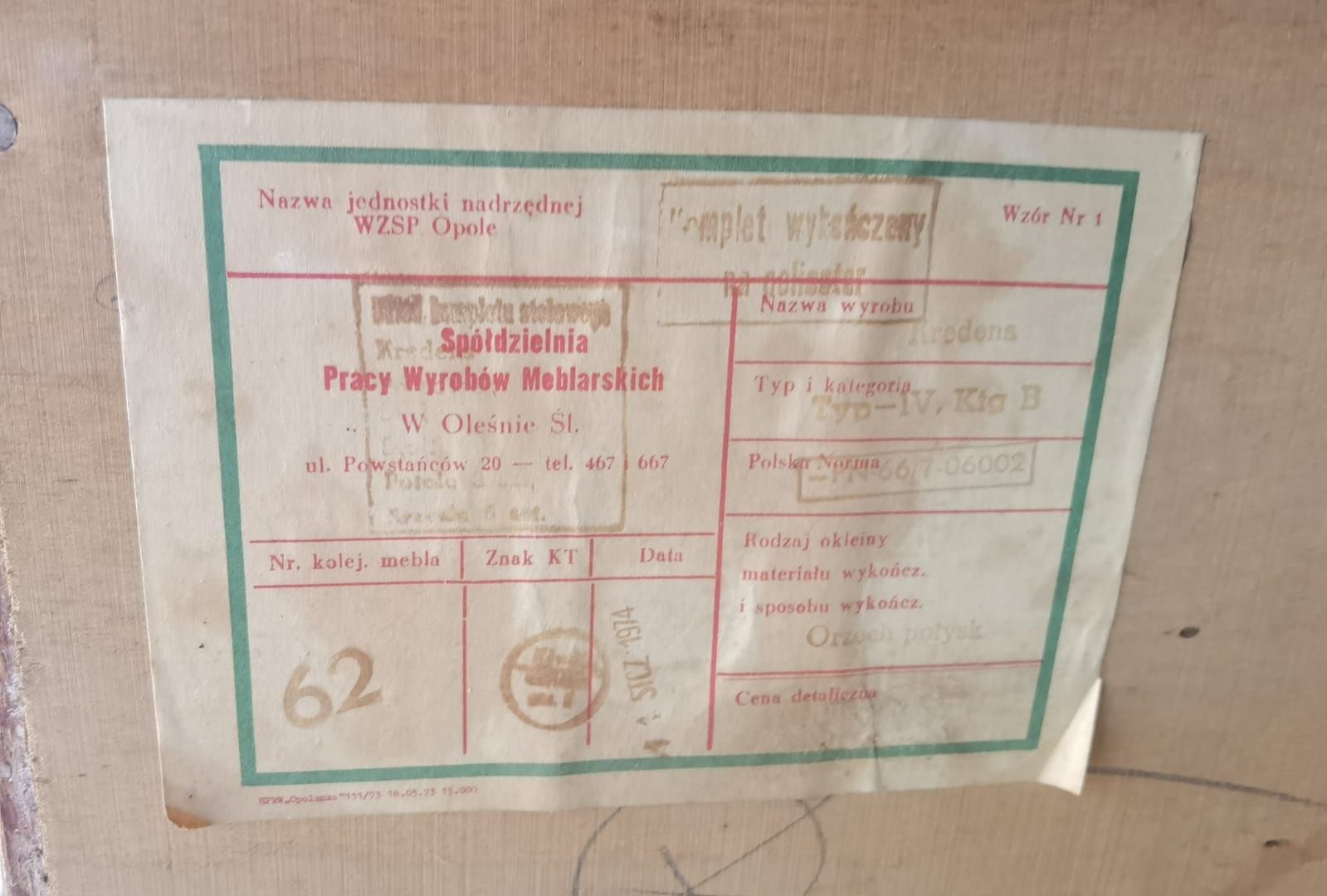 Sprzedam meble PRL z 1974