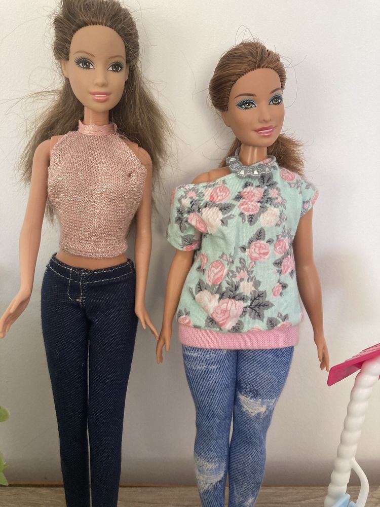 2 lalki Barbie i zjezdzalnia