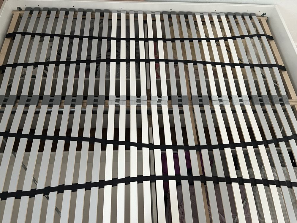 IKEA BRIMNES łóżko z pojemnikiem, zagłówek, stelaż Lönset, 160x200 cm