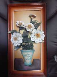 Картина из кожи "Букет цветов"