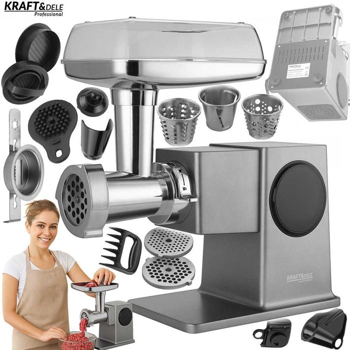 KRAFT&DELE Maszynka Do Mielenia Mięsa 4kg/min 2500W + Akcesoria KD4148
