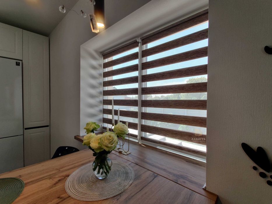 Жалюзі на вікна тканинні, Ролети день-ніч, Рулонні штори, Римські