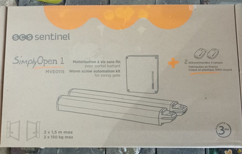 Kit de Braços Automáticos para Portão SCS Sentinel simplyopen1 MVE0115