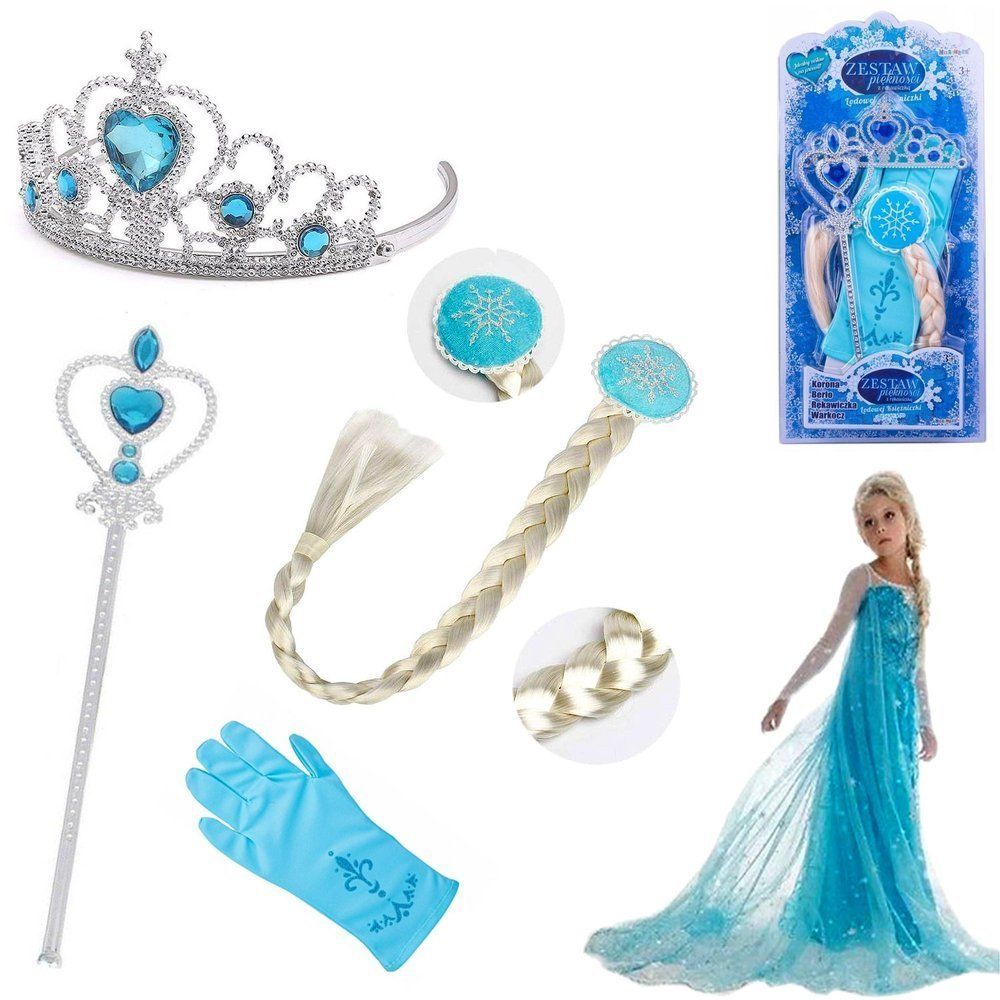 warkocz elsy frozen korona różdżka tiara strój