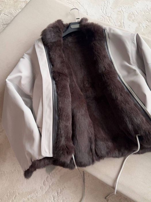 двостороння жіноча  парка з натуральним хутром