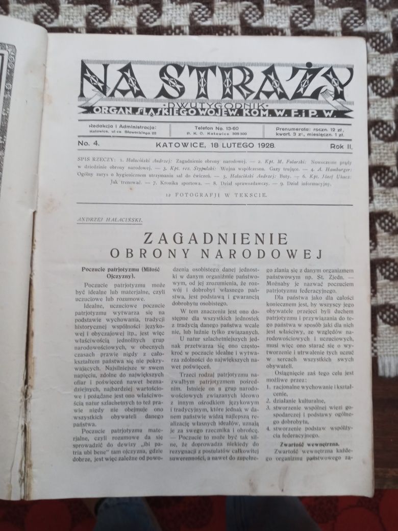 Czasopismo Na Straży rocznik 1928 styczeń  listopad numery 1-21 UNIKAT