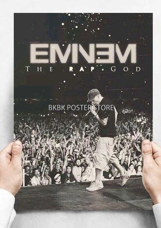 PIĘKNY duży plakat vintage EMINEM rap hip-hop