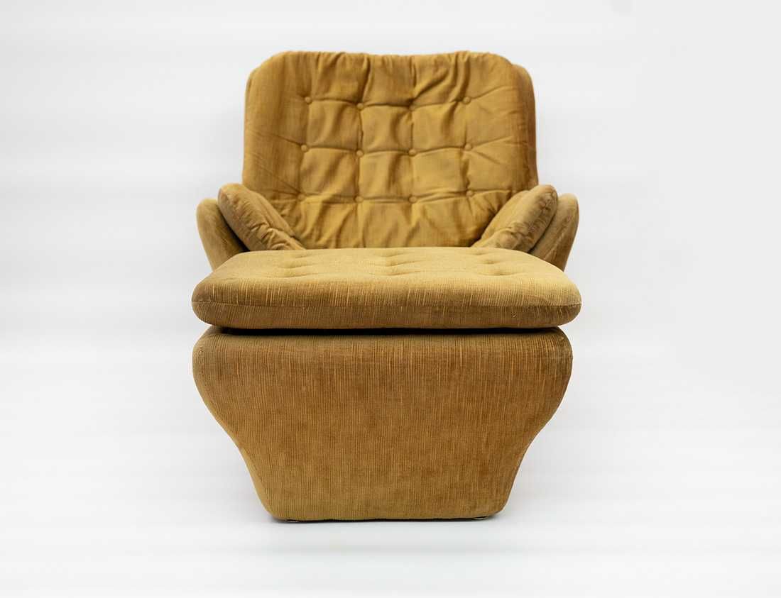 SOFA + 2 fotele + podnóżek SPACE AGE design lata 60